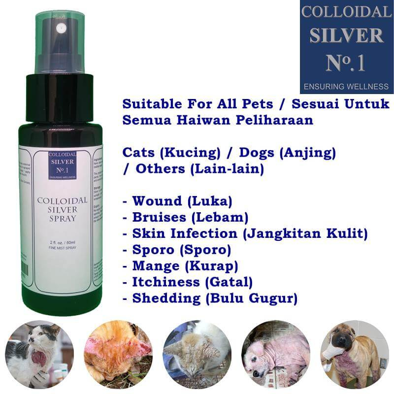 Buy Online The Best Colloidal Nano Silver Spray 30ppm 60ml Premium Grade Malaysia For Pets